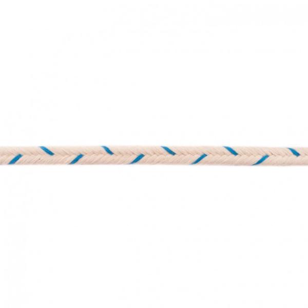 Baumwollkordel Ø 10mm Fischgrätmuster Aqua/Creme